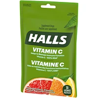 Halls Vitamin C Assorted Citrus Flavour, 30 Supplement Drops