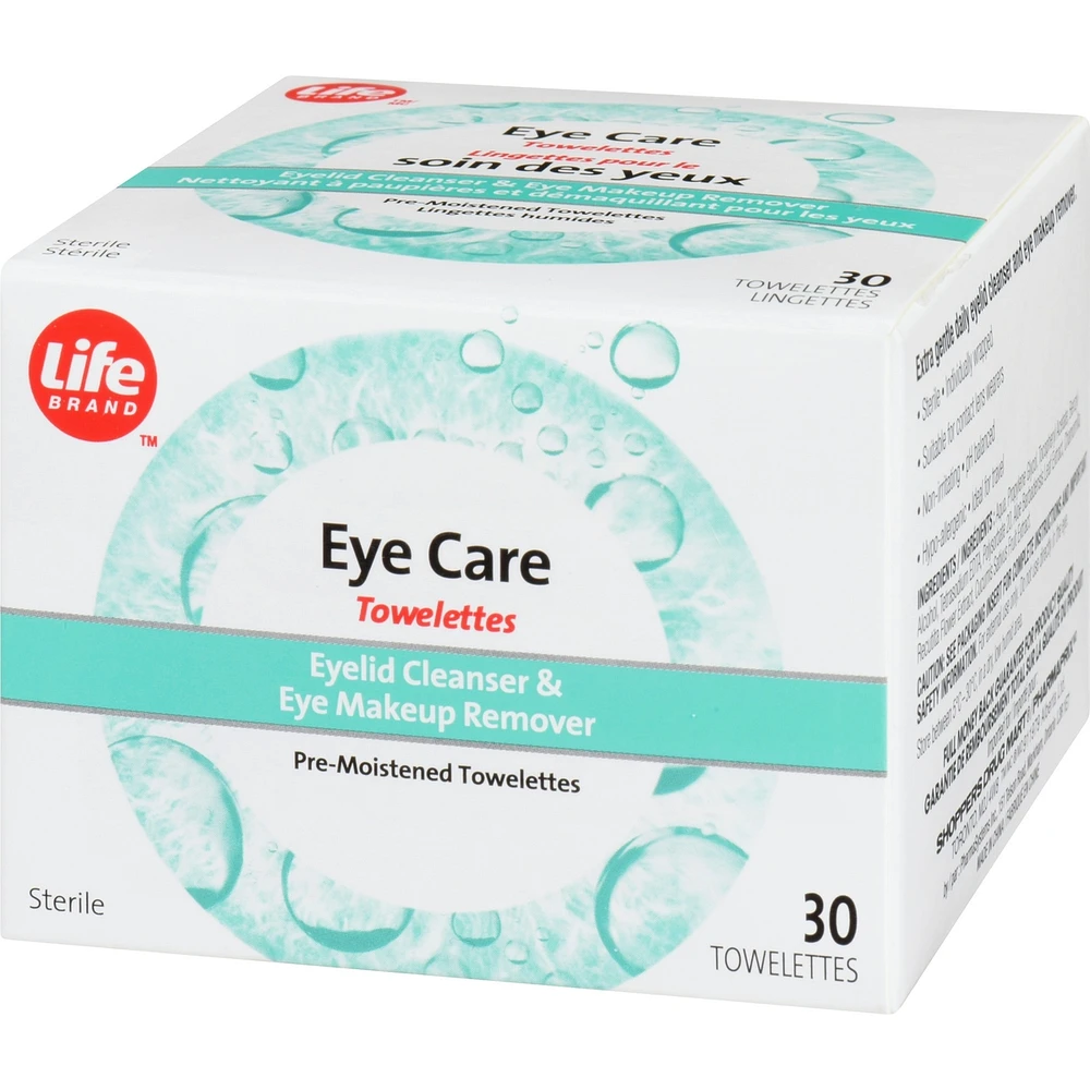 Eye care towelettes