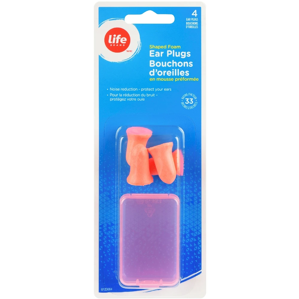 Shaped foam ear plugs