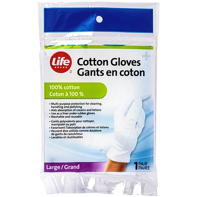 Cotton gloves - large