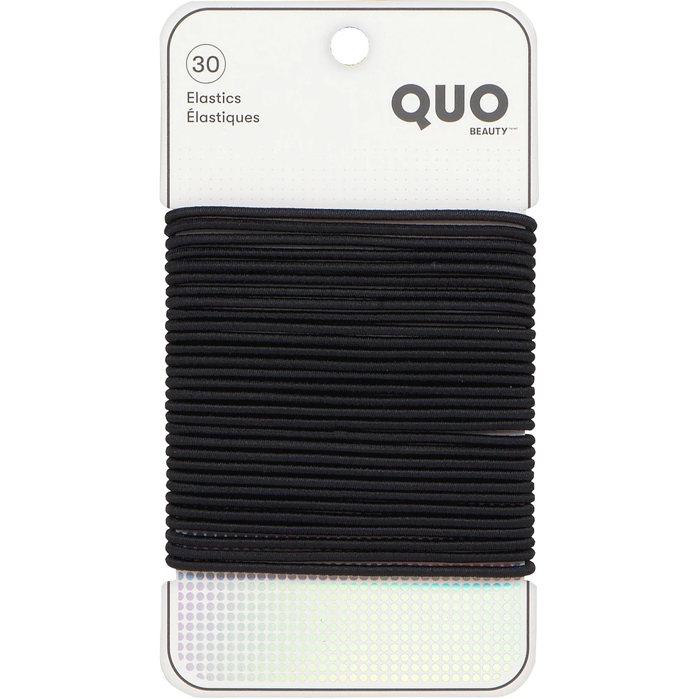 30pk Thin Wide Elastics Black
