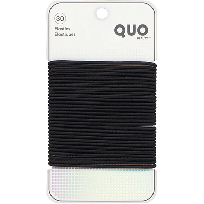 30pk Thin Wide Elastics Black