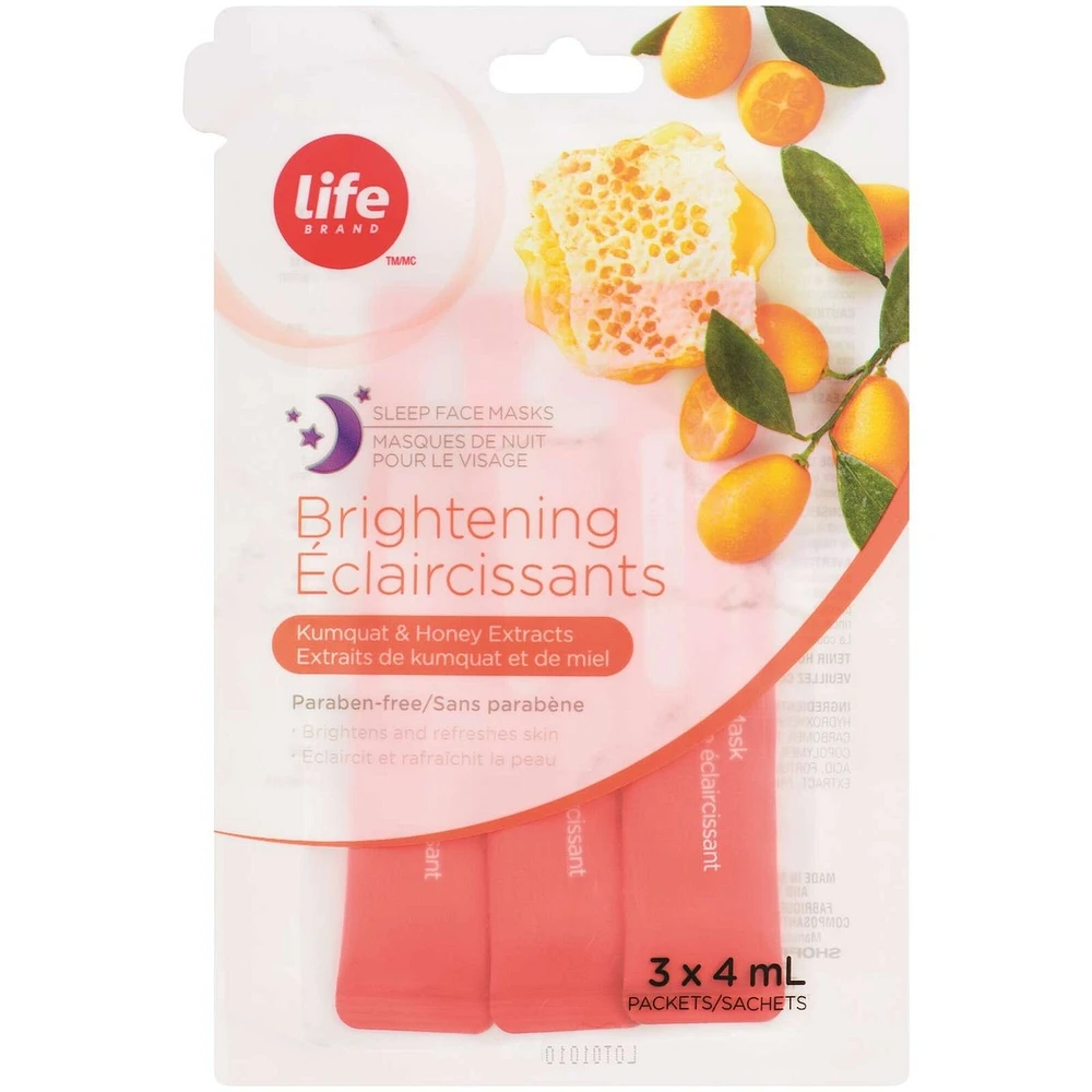 Brightening Sleep Face Masks - Kumquat & Honey Extracts