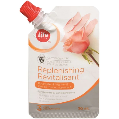 Replenishing Clay Face Mask - Rosewater & Vitamin E