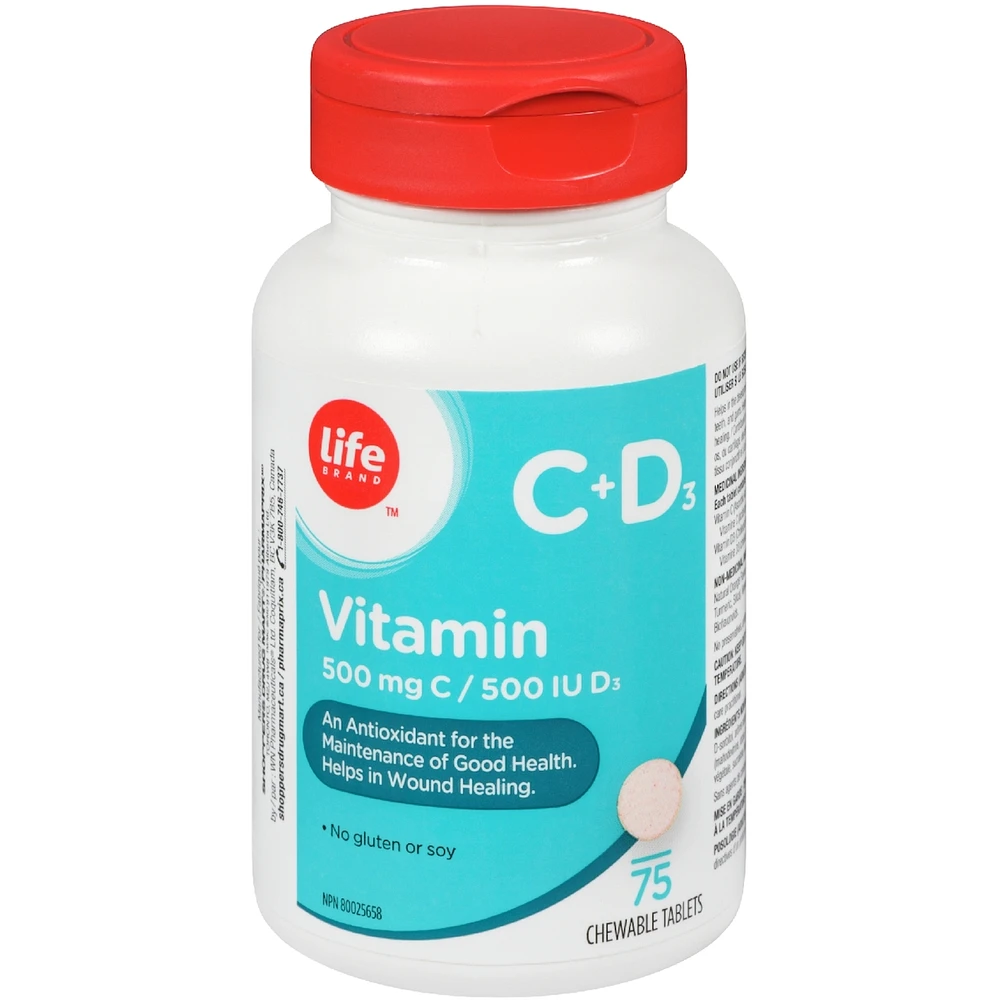 Vitamin C+D3 500mg C/ 500 IU D3