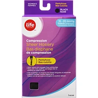 LB Sheer Hosiery Pantyhose Black -20 Compression