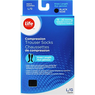 LB Sheer Hosiery Knee High Black Large -20 Compression
