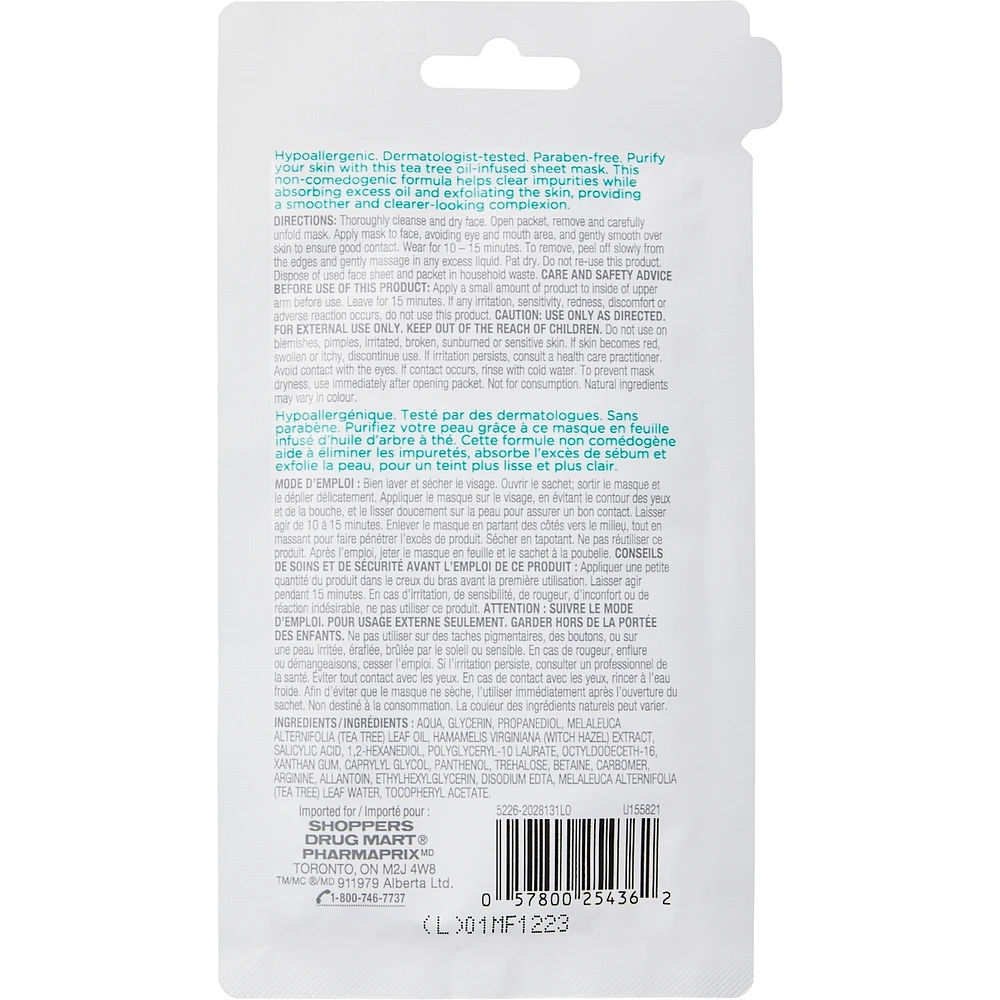 Acne Sheet Mask - Purifying Tea Tree
