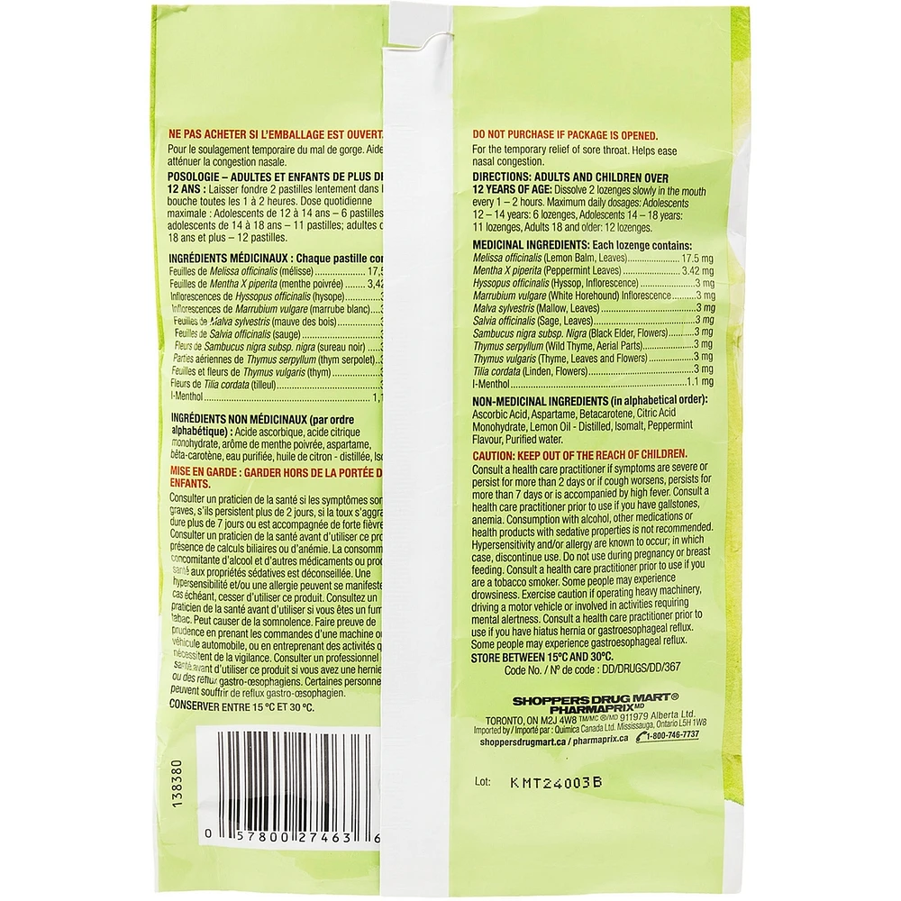 Lemon Mint Herb Drops, Sugar Free