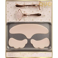 Reusable Forehead and Under-Eye Pads set with Mini Facial Rollers