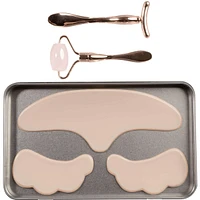 Reusable Forehead and Under-Eye Pads set with Mini Facial Rollers