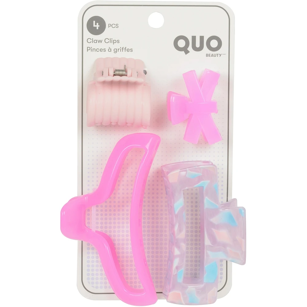 4pk Claw Clip Set Assorted Pink