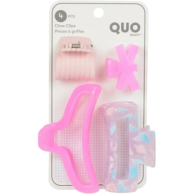 4pk Claw Clip Set Assorted Pink