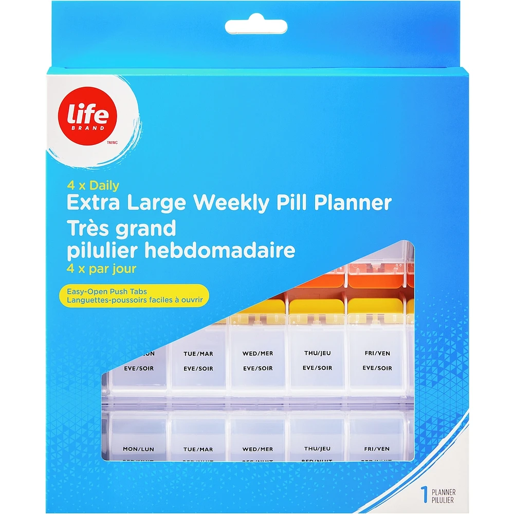 4 x DAILY EXTRA LARGE WEEKLY PILL PLANNER