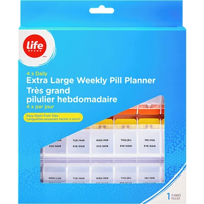 4 x DAILY EXTRA LARGE WEEKLY PILL PLANNER