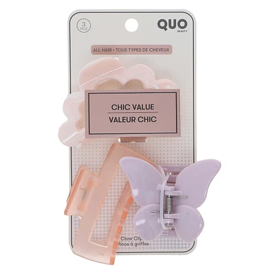 Claw Clip 3pk Cloud Butterfly Assorted