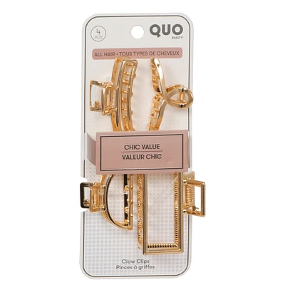 Claw Clip Metal 4pk Gold