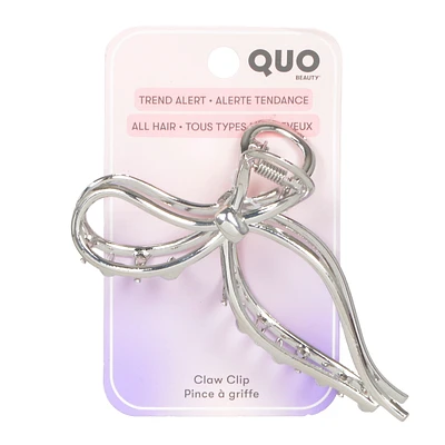 Claw Clip Silver Bow