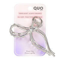 Claw Clip Silver Bow