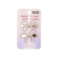 Salon Clips 2pk Pearl Bow