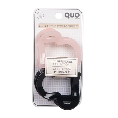 Unbreakable Claw Clip Heart  2pk Assorted