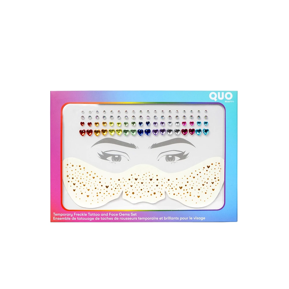 Temporary Freckle Tattoo and Face Gems Set