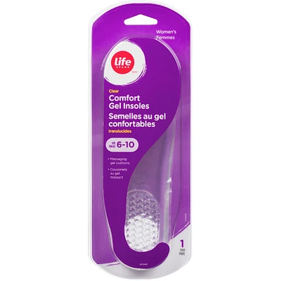 Comfort Gel Insoles, Clear (Women)