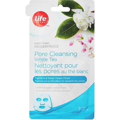 Pore Cleansing Facial Sheet Mask, White Tea & Canadian Willow Herb