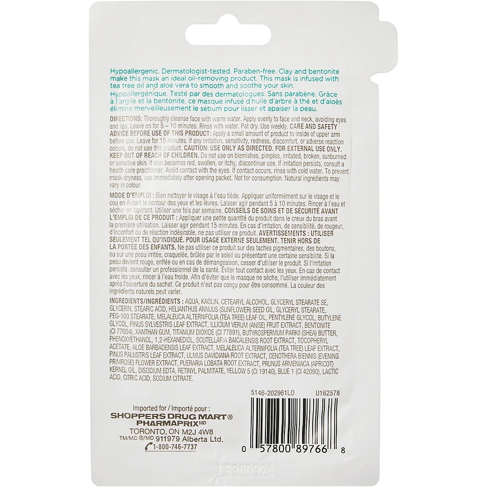 Oil Removing Mud Face Mask, Tea Tree Oil
