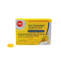 Sore Throat & Nasal Congestion Relief Extra Strength Honey & Lemon