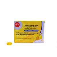 Sore Throat & Nasal Congestion Relief Extra Strength Honey & Lemon