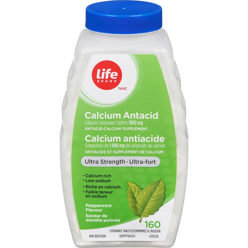 Calcium Antacid Ultra Strength Peppermint 160