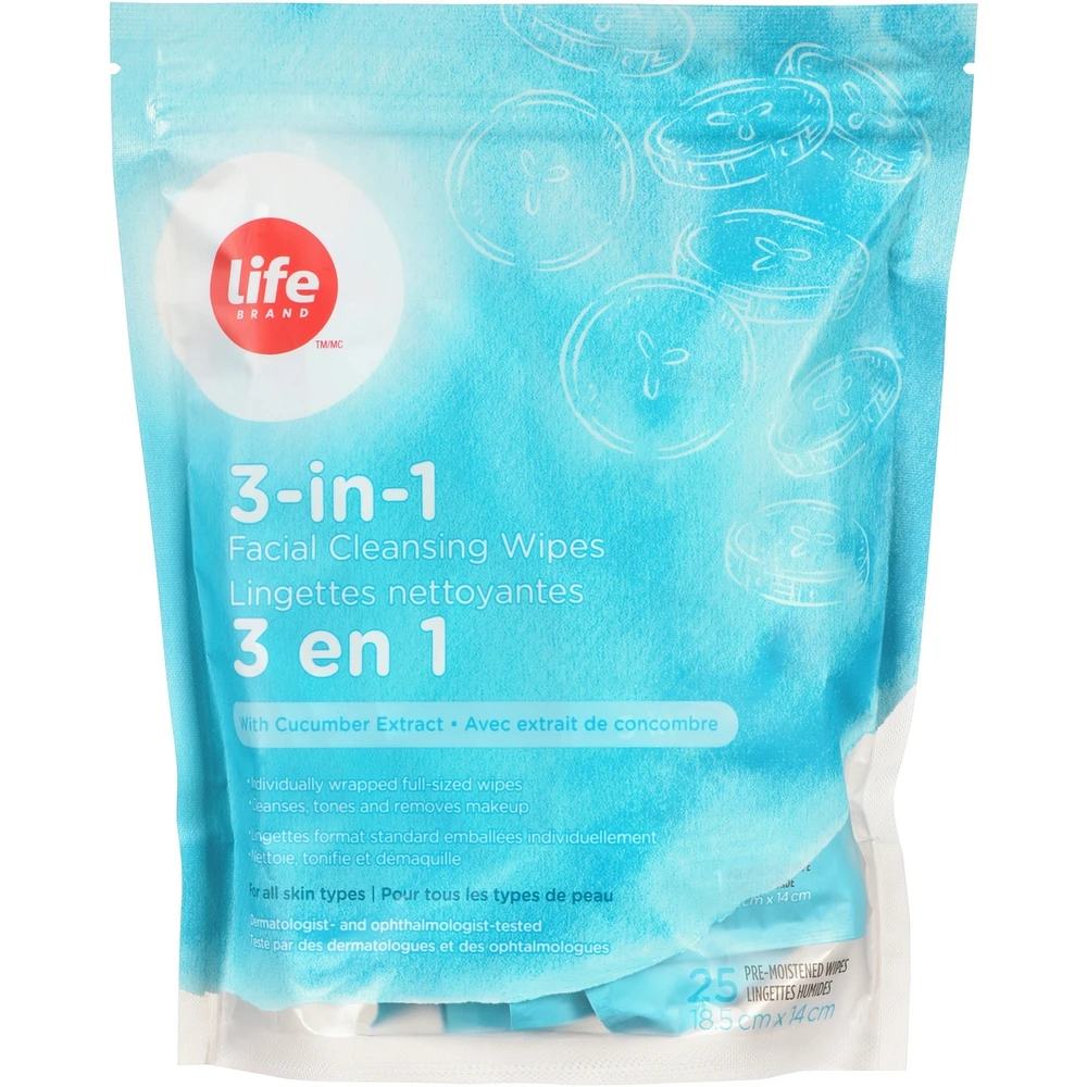 3in1 Facial Cleansing Wipes  with Cucumber Extract