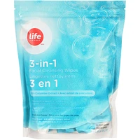 3in1 Facial Cleansing Wipes  with Cucumber Extract