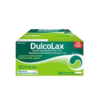 Dulcolax 10 MG Suppositories CT - Bisacodyl Active Ingredient - Effective Relief of Occasional Constipation - Relief Within 15-60 Minutes - Suitable for Children 12 Years & Older