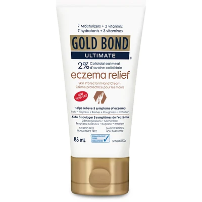 Gold Bond Ultimate Skin Protectant Eczema Relief Hand Cream - 85 ml Tube - Relieves Symptoms Associated with Eczema Including Rashes, Itching, & Irritation – Steroid Free, Fragrance Free & Dermatologist tested – For Men and Women