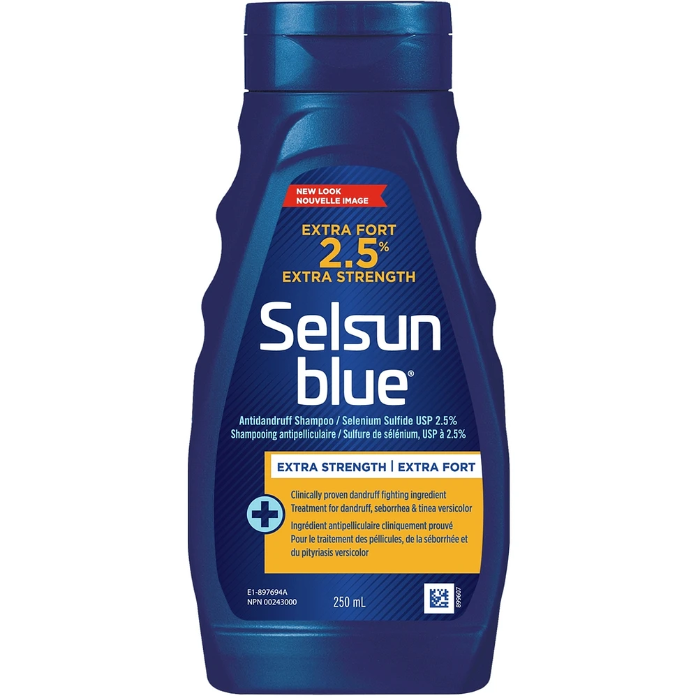 Selsun Anti-Dandruff Shampoo, 250mL, Dandruff Treatment with 2.5% Extra Strength Selenium Sulfide and Pro-Vitamin B5