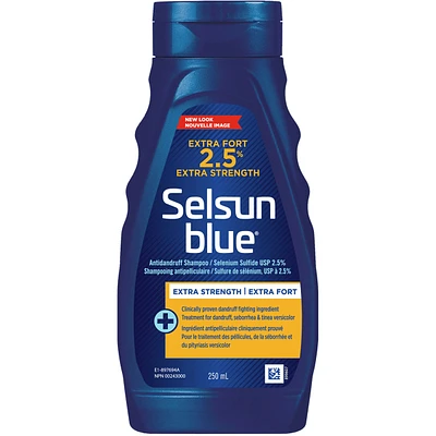Selsun Anti-Dandruff Shampoo, 250mL, Dandruff Treatment with 2.5% Extra Strength Selenium Sulfide and Pro-Vitamin B5