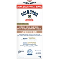 Gold Bond Medicated Intensive Eczema Relief 1% Hydrocortisone Cream, 56g Tube, Medicated Eczema Treatment With 5 Moisturizers to Relieve Itch, Rashes, Redness, Roughness, Irritation and Inflammation