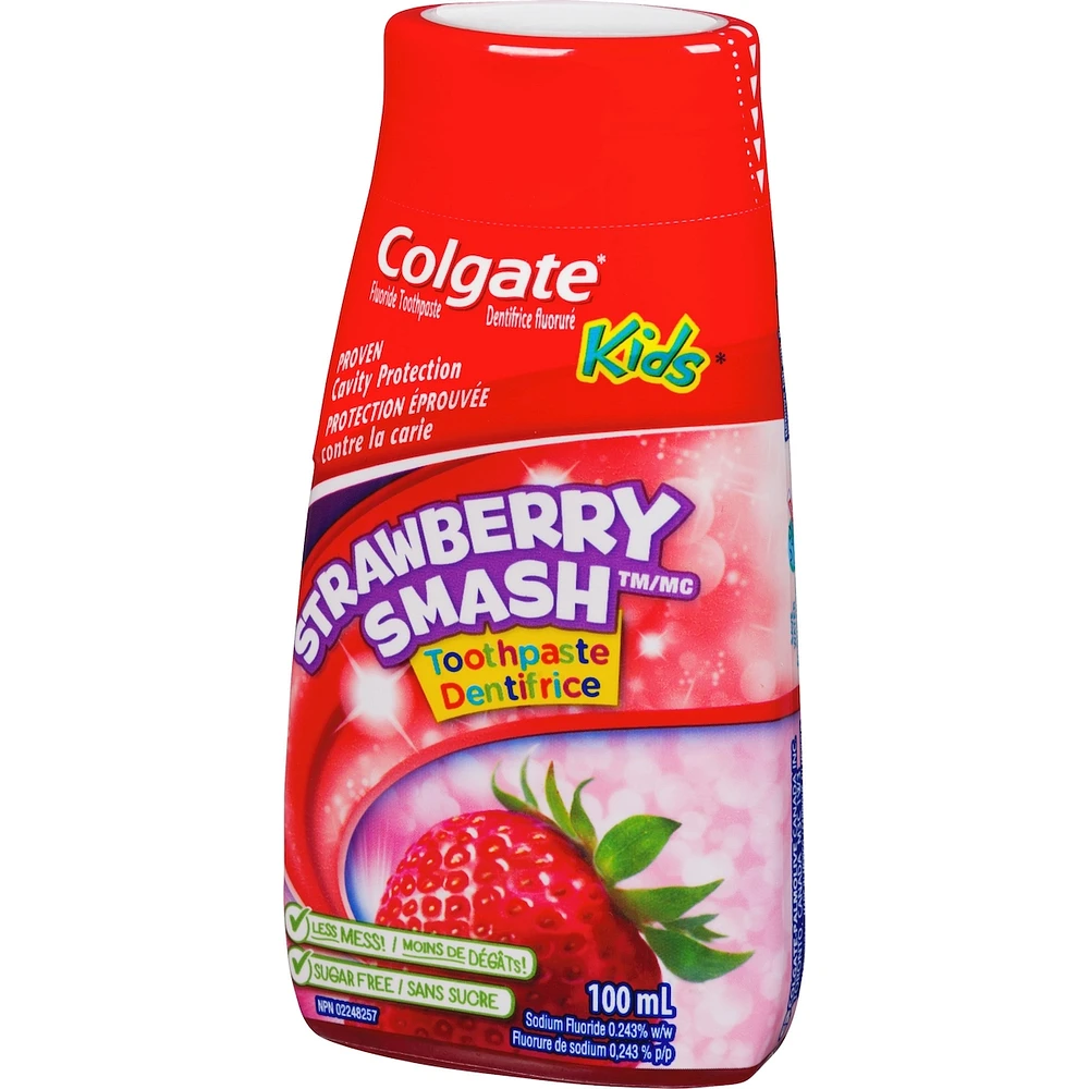 Colgate Liquid Gel 2-in-1 Kids Strawberry Smash Toothpaste and Mouthwash, 100 mL