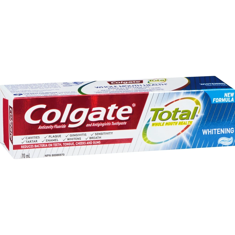Colgate Total Whitening Toothpaste, 70mL, Gel