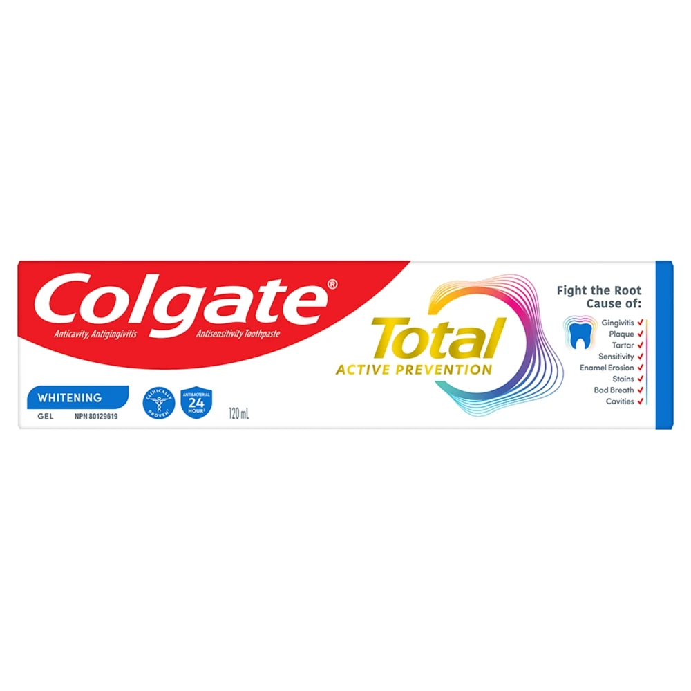 Total Active Prevention Whitening Toothpaste Gel, Mint