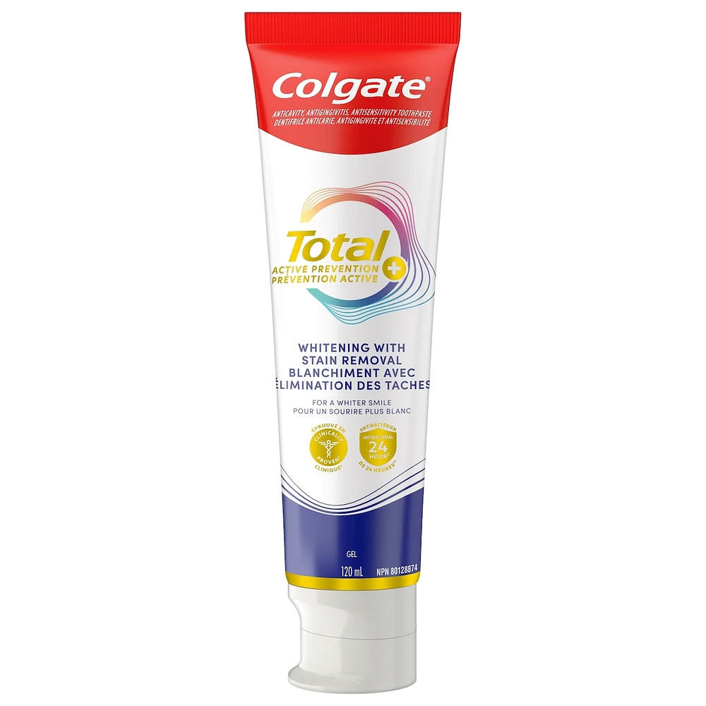 Total Prevention Active Gel Plus Dentifrice Blanchissant avec Élimination des Taches