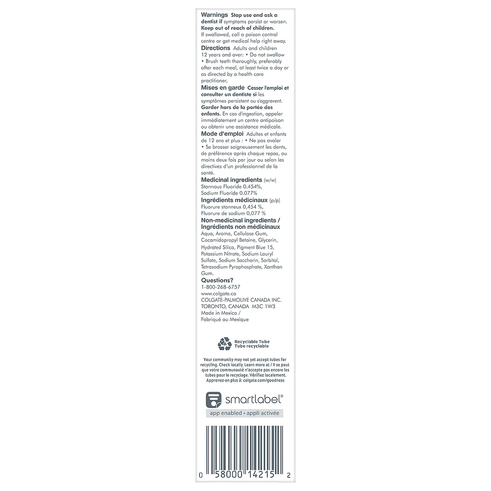 Total Prevention Active Gel Plus Dentifrice Blanchissant avec Élimination des Taches