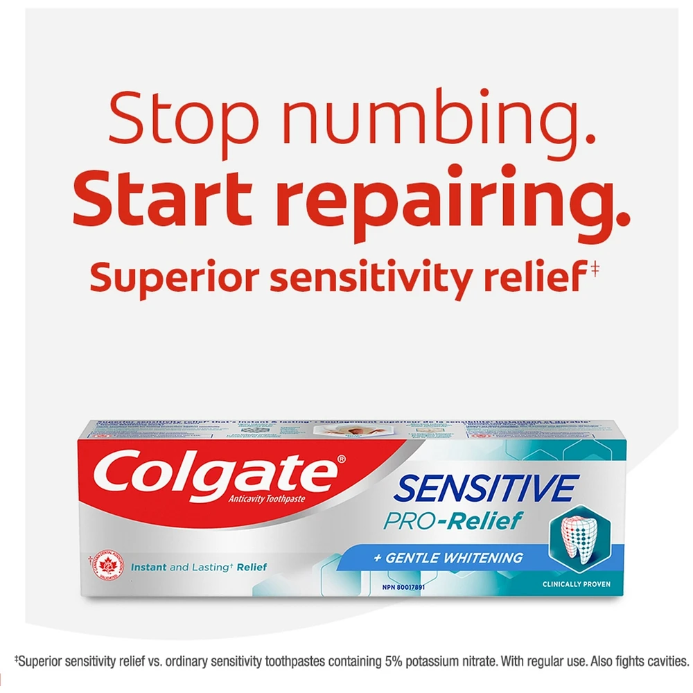 Colgate Sensitive Pro-Relief + Gentle Whitening Toothpaste - Paste Formula 75 m