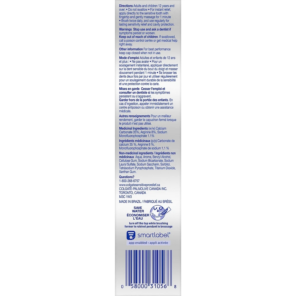 Colgate Sensitive Pro-Relief Enamel Repair Toothpaste - Paste Formula 75 mL