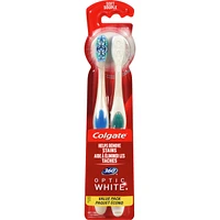 Paquet écono de 2 brosses à dents souples Colgate 360 Optic White