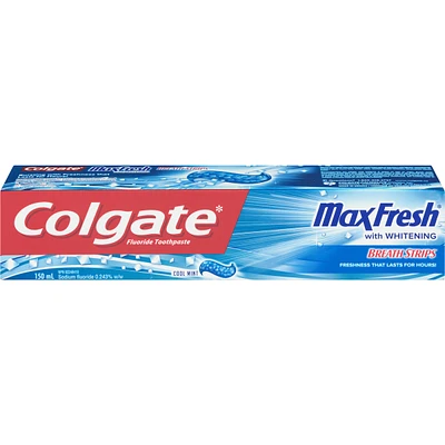 Colgate Max Fresh Toothpaste with Mini Breath Strips, Cool Mint  150 mL