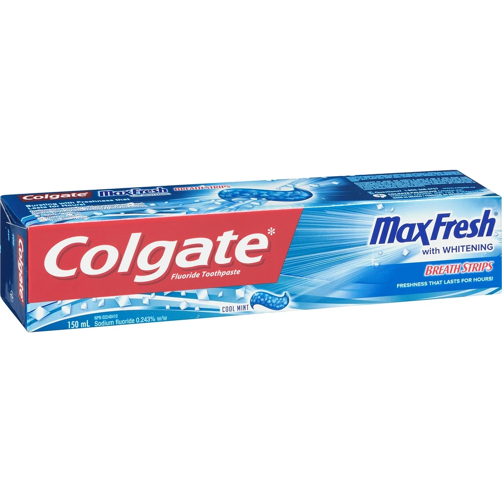 Colgate Max Fresh Toothpaste with Mini Breath Strips, Cool Mint  150 mL