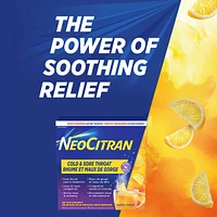 NeoCitran Cold & Sore Throat Night Hot Liquid Medication Regular Strength Lemon 10 pack